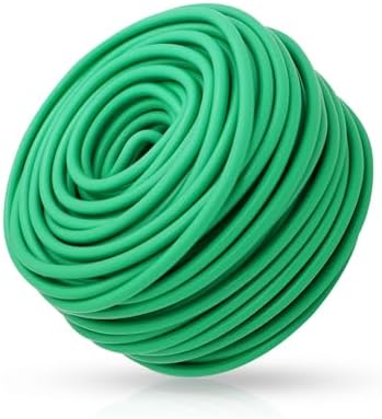 Soft Plant Ties, Garden Ties TPR Flexible Durable Heavy Duty Twist Wire for Twine Tomato Branches Vines and Tying Up Cable Wires (Green) (50ft, 0.2in)