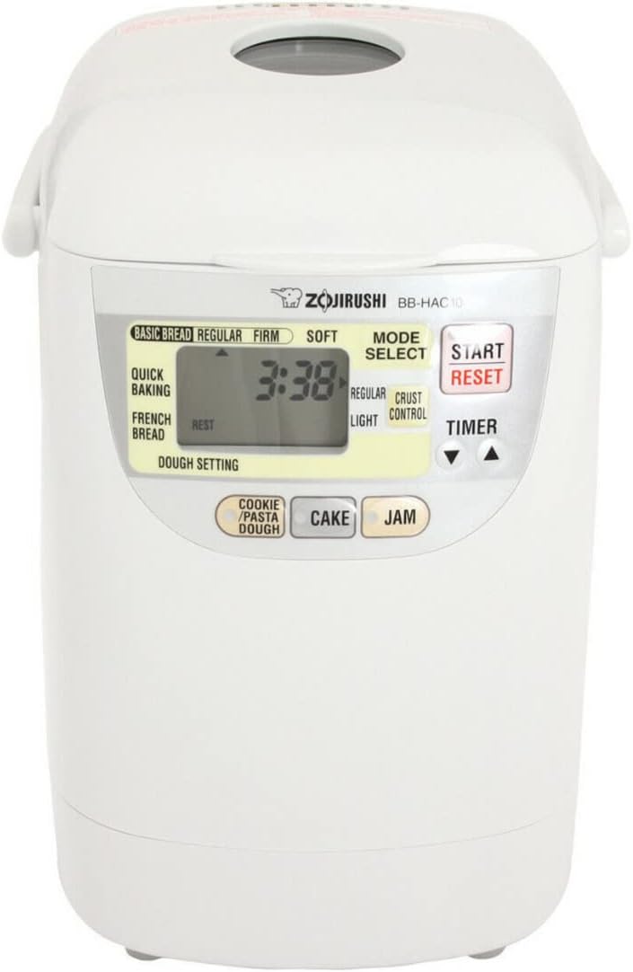 Zojirushi Bb HAC10 Home Bakery Mini Breadmaker, 1 Lb (White) | Bakes 1-Lb Loaves, 13-Hour Delay Timer, Quick-Bake under 2 Hrs