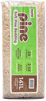 PETSPICK Pine Wood Bedding for Small Pets, Cages and Animal Habitats, 141 L | Pine bedding is sized for small pets and animal habitats; 141 L package supports cage and enclosure maintenance.