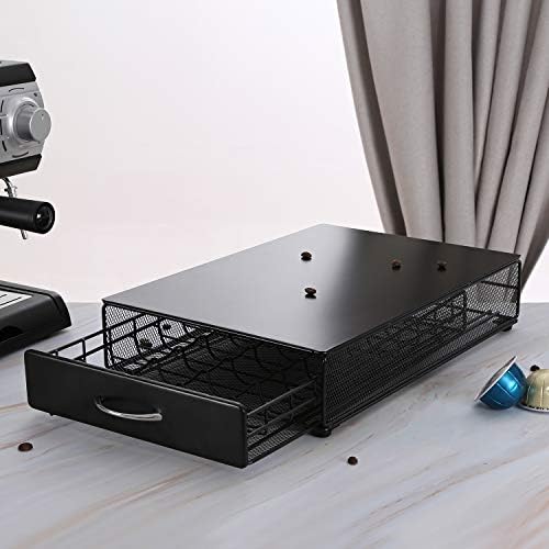 Nespresso Vertuoline Capsule Storage Drawer Vertuo Coffee Holder Metal Multiple Flavors Pods Organizer 40 Pcs Capacity
