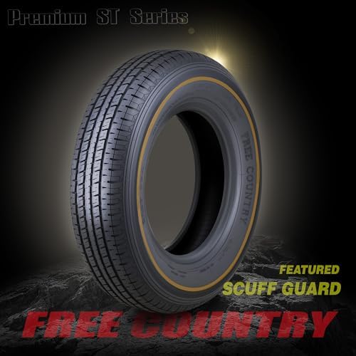 Free Country Prem Trailer Tire ST175/80R13 8PR Load Range D w/Scuff Guard | Premium Steel Belted Radial Load Range D Speed Rating N 88 MPH