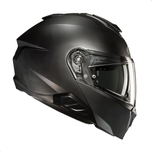 HJC i91 Solid Modular Motorcycle Helmet with HJ-33 Pinlock Shield, DOT Approved (Semi Flat Black, Medium)