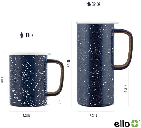 Ello Campy 18oz Insulated Stainless Steel Travel Mug with Handle, Avalon Sea