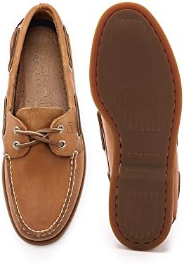 Sperry Men's Authentic Original 2-Eye Leather Boat Shoe, Sahara, 10.5