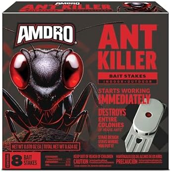 Amdro Ant Killer Bait Stations, 8-Pack Stakes- Indoor or Outdoor Use, Kills the Queen & the Entire Colony | Ready-to-use, pre-filled