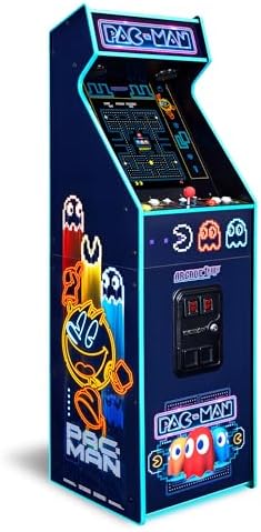 Arcade1Up Pac-Man Deluxe Arcade Machine, 14 Games, Neon | 17-Inch Screen, Retro Console Cabinet for Home, Stand Up Video Game, 5 Feet Tall