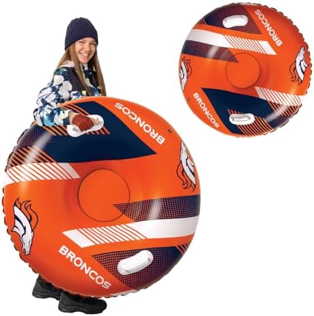 Big Mouth Inc NFL Snow Tube, Heavy Duty Inflatable Snow Sled for Winter Tubing, Ride-On Snow Tube with Handles for Kids and Adults, Outdoor Winter Fun and Football Fan Gifts