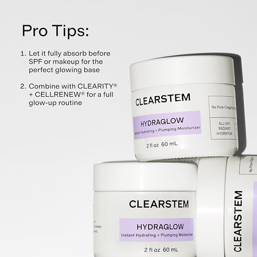 CLEARSTEM - HYDRAGLOW Stem Cell Moisturizer - Bakuchiol + Squalene - Youthful Skin Face Moisturizer - All Skin Types - Facial Skin Care Products