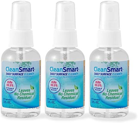 CleanSmart Daily Surface Cleaner and Pet-Safe Disinfectant, 23 oz (2 pack) | Hypochlorous Acid Spray Kills 99.9% of Viruses and Bacteria, No Harsh Residue, Food Contact Surface Sanitizer, No Rinse