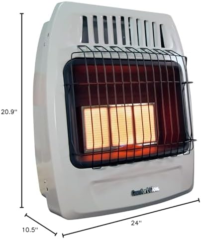 WORLD MKTG OF AMERICA/IMPORT KWN391 3 Plaque 18000 BTU Gas Wall Heater | 3 Plaque, Infrared Radiant Gas Heater for Indoor Use, Heats up to 600 sq ft