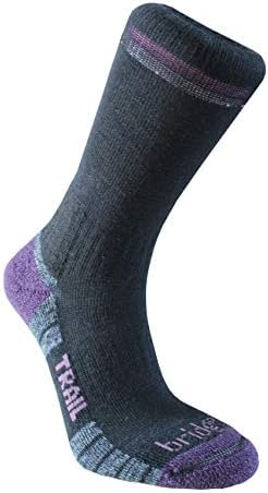 Bridgedale Hike Lightweight Trail Merino Endurance Boot Womens Walking Socks Large Black Purple