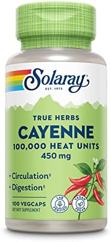 Solaray Cayenne 100,000 Heat Units, Capsaicin Supplements, 100 VegCaps