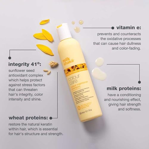 milk_shake color maintainer shampoo | for color-treated hair | sulfate-free formula with milk proteins and sunflower seed extract to help preserve