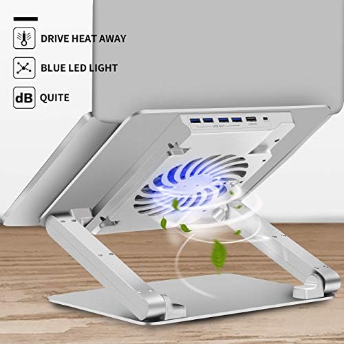 SOUNDANCE Laptop Cooling Pad with USB 3.0 Hub, Aluminum Stand, Up to 17"