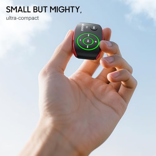 Clip MP3 Player with LED Light, idoooz 8GB X2 Mini MP3 Music Player | Clip-On MP3 Player With Shuffle and Loop Playback for Sports, Gym, Jogging