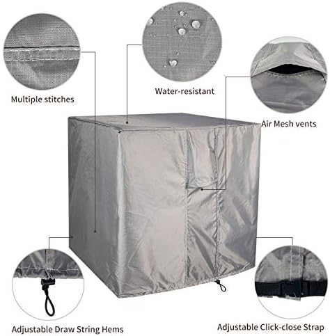Homydom Air Conditioner Covers for Outside Units Fits up to 30"x30"x32" Full Winter AC Unit Covers Outdoor Protection