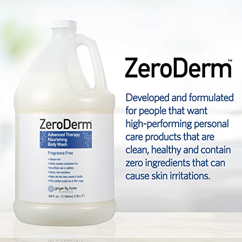 Ginger Lily Farms ZeroDerm Body Wash, 128oz, Fragrance Free