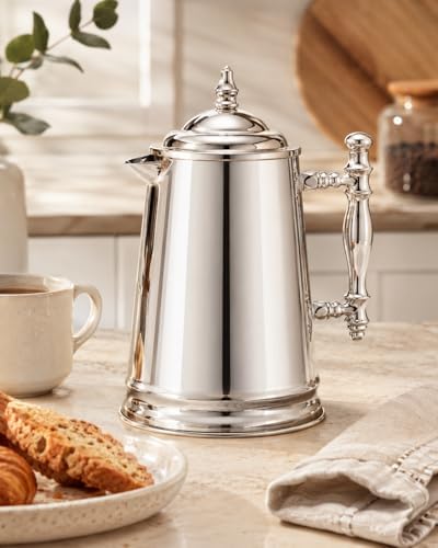 Francois et Mimi Vintage-Style Stainless Steel French Coffee Press, 34-Ounce