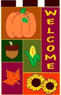 Fall Icons Applique Garden Flag