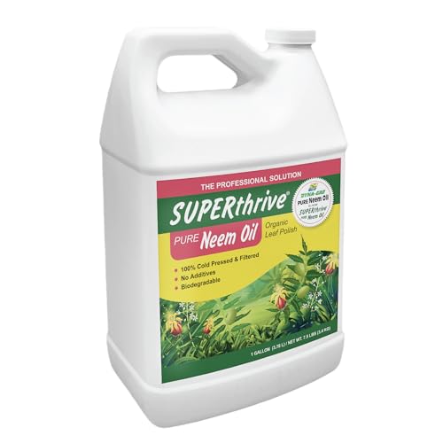 SUPERthrive Organic Pure Neem Oil, Cold-Pressed, Concentrate, 32 oz | 100% cold pressed & filtered. No additives, biodegradable. For leaf polish and plant care.