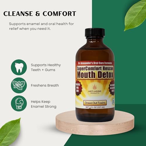 Healthy Teeth & Gum Mouthwash 8 fl oz, Herbal Oral Rinse for Fresh Breath | Organic, alcohol- & fluoride-free, non-GMO; supports healthy gums & enamel