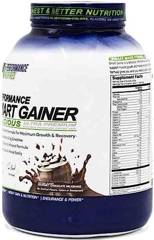 Performance Inspired Nutrition Smart Mass Gainer – 50G Protein, 900 Calories, Creatine, L-Glutamine & Digestive Enzymes – Muscle Recovery & Growth – Chocolate Milkshake – 6 lb | 50G Protein - 900 Calories - Creatine, L-Glutamine & Digestive Enzymes
