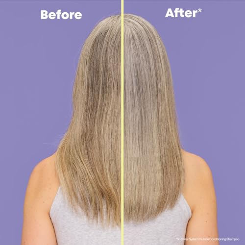 Matrix So Silver Purple Shampoo - Neutralizes Yellow Tones, Color Depositing, Brightening & Toning, For Color Treated, Blonde, Grey, White and Platinum Hair, Vegan