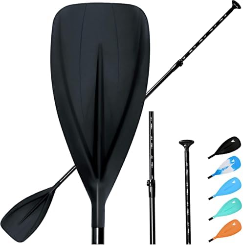 Karltion SUP Paddle - 3-Piece Adjustable Aluminium SUP Paddle with Glass Fiber Blade for Surfing, Floating, Water Sports