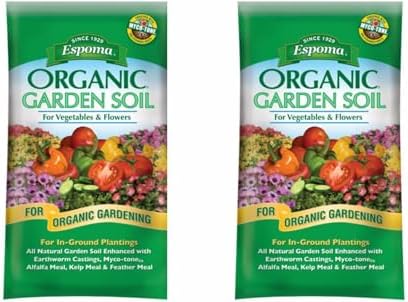 Espoma Organic Vegetable & Flower Garden Soil Natural and Organic in Ground Planting Mix. Use When Planting & Transplanting. for Organic Gardening.