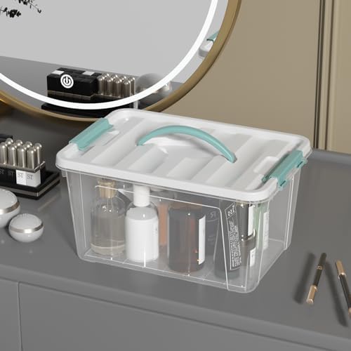 20 Quart Clear Plastic Bin with Lid, Latching Storage Box, 6 Packs