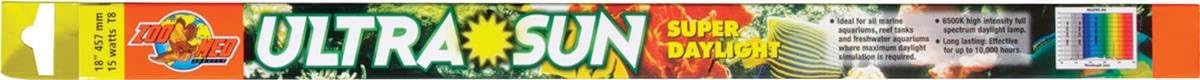 Zoo Med T-8 Ultra Sun Super Daylight Fluorescent Bulb, 24" L, 17 Watts