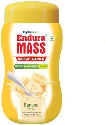 Endura Mass Weight Gainer Powder 500g Banana Flavour | Unique blend of 3 Sources of Protein, Carbs