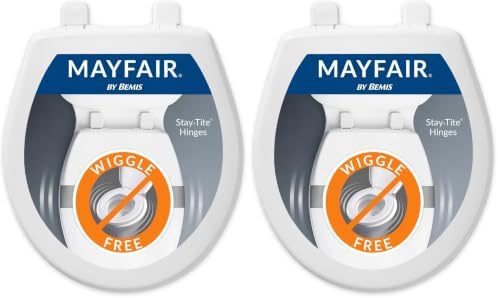 Mayfair Caswell Modern Slow Close Toilet Seat, Durable Plastic, Elongated, White