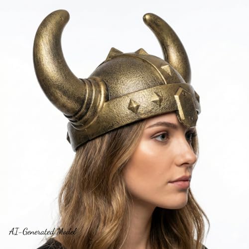 LOOYAR Vikings Medieval Costume Helmet - Horned Berserker Soldier Warrior Viking Age Hat Sallet Adult Toy for Battle Play Halloween Cosplay LARP