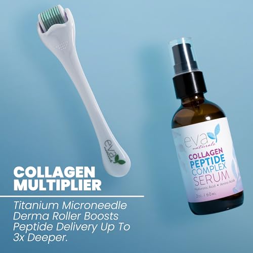 Eva Naturals Collagen Peptide Serum, Hyaluronic Acid, Fine Lines, 2 oz | Firming, hydrating, wrinkle reducer, anti-aging, for women & men, for face
