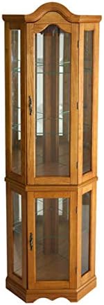 Home Decorators Collection Vitric Lighted Curio, 70" Hx21 Wx16 D, Golden Oak