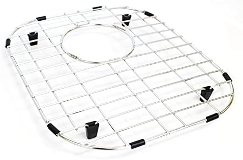 2 Pack Stainless Steel Sink Grid 14.125 x 12 in Rear Drain Hole