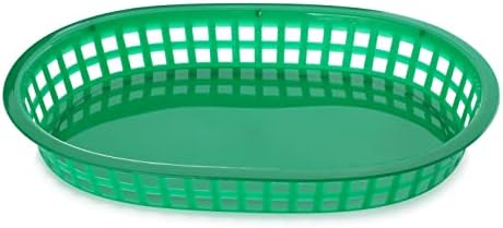 New Star Foodservice Fast Food Baskets, 10.5 x 7 Inch, Set of 12, Green