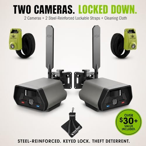 TACTACAM Defend Cellular Security Camera - No WiFi Required - Motion Activated Wireless Camera - Motion Detection - Includes Steel Reinforced Straps
