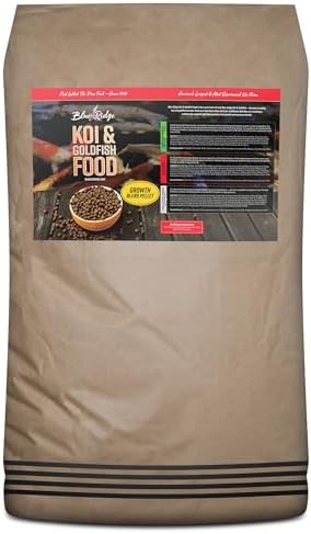 Blue Ridge Koi Fish Food 2lb - Koi Food 3/16” Large and Mini Blend Growth Formula, Goldfish Food, Premium Fish Food for Ponds, Ponds Fish Food, Floating Pond Pellets