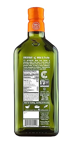 O-Live & Co. 25 Fl Oz 100% Extra Virgin Olive Oil - No Additive - Single Origin Versatile EVOO - First Cold Pressed - Polyphenol Rich - Glass Bottle - New Harvest - Award Winner