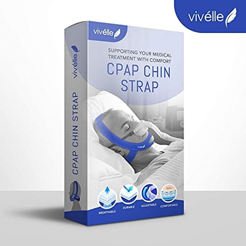 CPAP Chin Strap for Mouth Breathing – Non-Slip Patented Design for All-Night Comfort – Adjustable Jaw Support Stops Air Leaks & Dry Mouth –