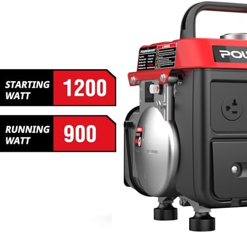 PowerSmart 1200 Watt Portable Generator, Small Generator for Camping | Ultralight 34LBS, Portable with Built-in Handle, Gas Powered, Fuel Efficient