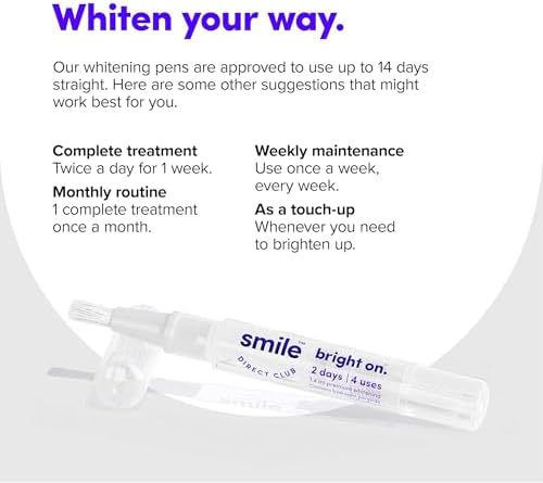 SmileDirectClub Teeth Whitening Kit with Lip Balm - 4 Pack 1.4ml Gel Pens - Professional Strength Hydrogen Peroxide