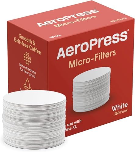 AeroPress White Paper Micro-Filters, 350 Count Count | Compostable Coffee Filters Made From White, Chlorine-Free Paper
