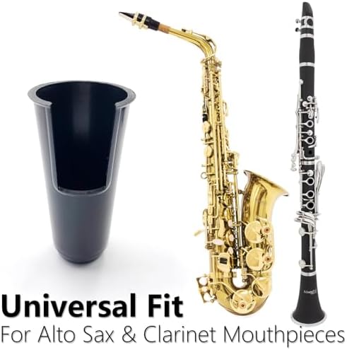 4-Pack Alto Saxophone Clarinet Mouthpiece Cap – Plastic Protective Cover with Ligature Attachment for Reed and Mouthpiece Protection