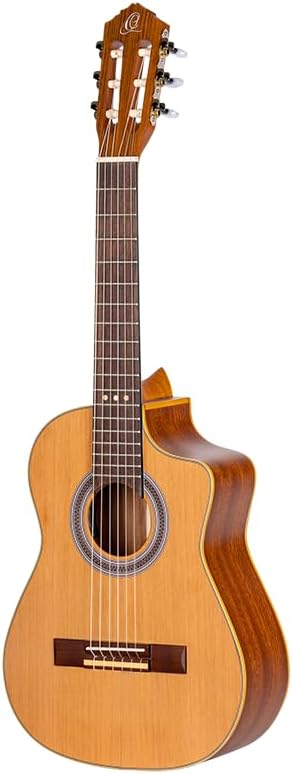 RQ39E Ortega Guitars Requinto Series Pro Solid Top Acoustic-Electric Nylon String Guitar w/Bag