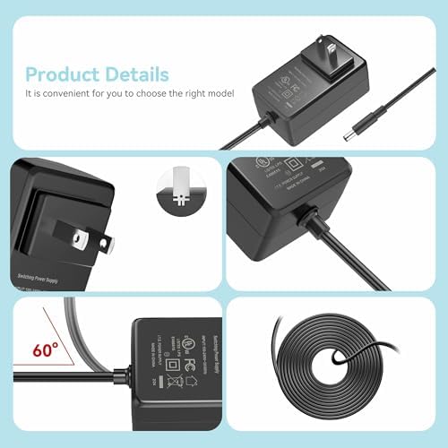5ft UL 12V 2A-3A AC Adapter Charger for Pioneer TSP-16 Toraiz SP-16 Studio Grade Sampler Power with Extension 6ft Connectcor Plug Cable Mains