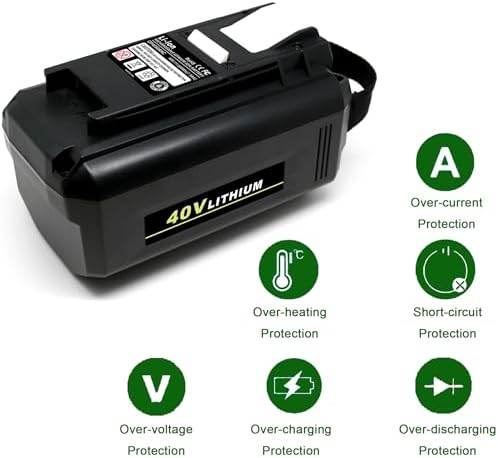 Replacement Battery for Ryobi 40v Battery OP4015 OP4050A OP4040 OP4050 Compatible with Ryobi 40V Cordless Power Tools, Capacity 4.0Ah