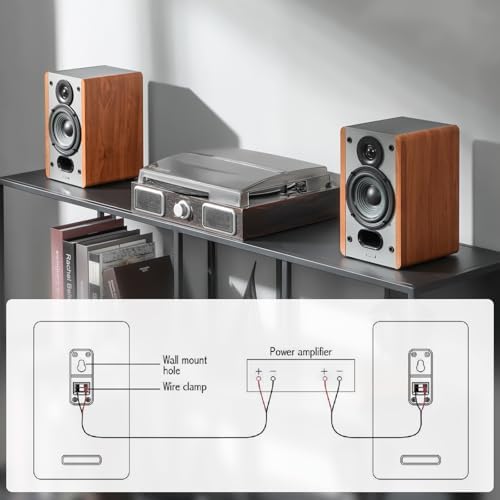Edifier P12 Passive Bookshelf Speaker - 2-Way Speakers with Built-in Wall-Mount Bracket - Wood Color, Pair - Needs Amplifier or Receiver to Operate